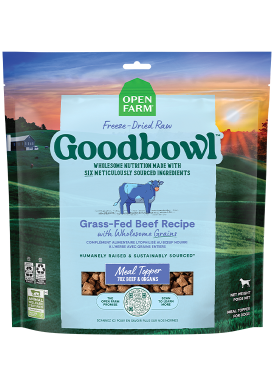 Open Farm GoodBowl Grass-Fed Beef Recipe Freeze Dried Raw Dog Food Topper