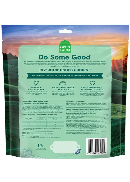 Open Farm GoodBowl Harvest Chicken Recipe Freeze Dried Raw Dog Food Topper