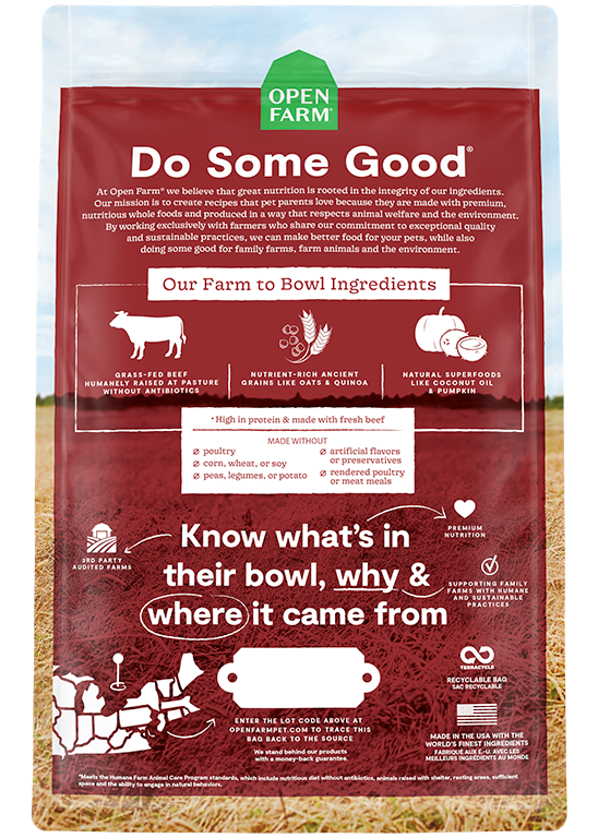 Open Farm Grass-Fed Beef and Ancient Grains Dry Dog Food