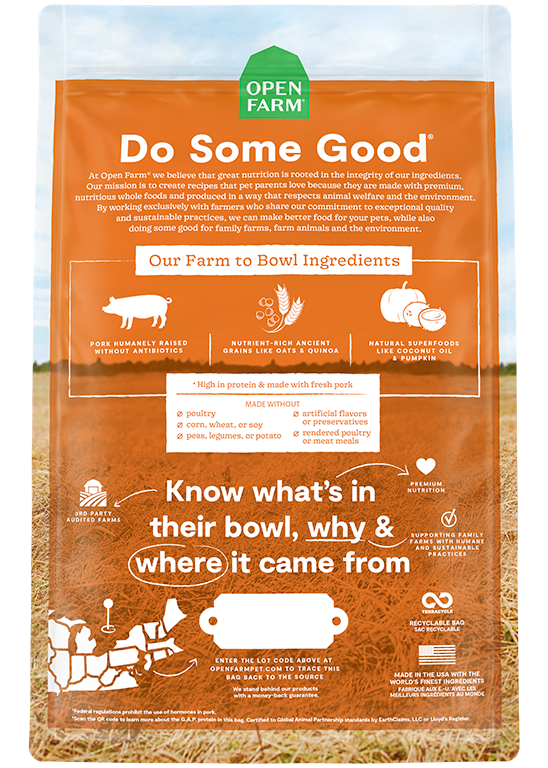 Open Farm Farmer's Market Pork and Ancient Grains Dry Dog Food