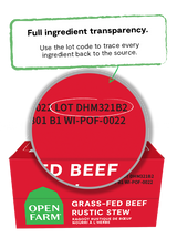 Open Farm Grass-Fed Beef Rustic Stew Wet Dog Food, 12/12.5oz