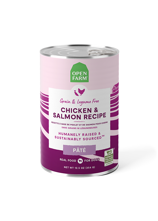 Open Farm Harvest Chicken & Salmon Recipe Pate Wet Dog Food, 12/12.5oz