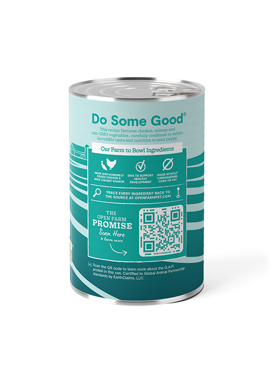 Open Farm Puppy Chicken & Salmon Recipe Pate Wet Dog Food, 12/12.5oz