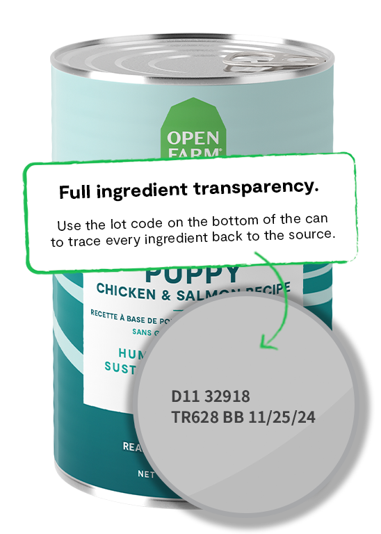 Open Farm Puppy Chicken & Salmon Recipe Pate Wet Dog Food, 12/12.5oz