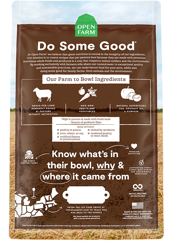 Open Farm Pasture-Raised Lamb Grain Free Dry Dog Food