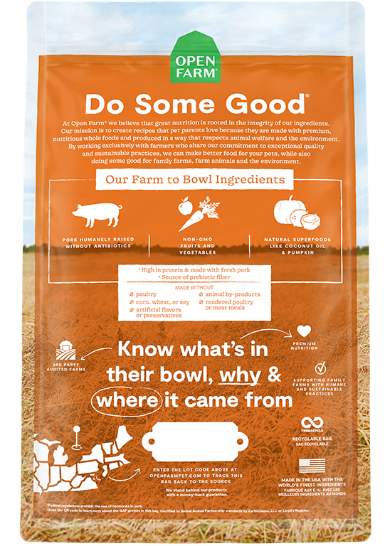 Open Farm Farmer's Table Pork Grain Free Dry Dog Food