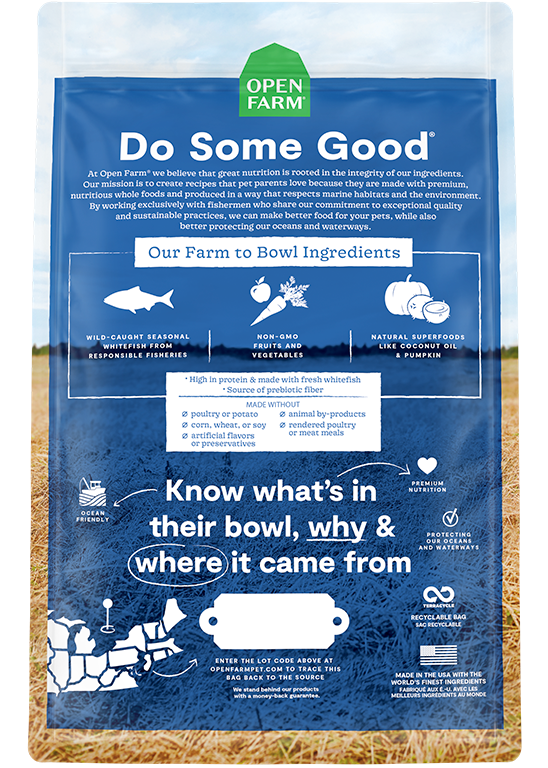 Open farm whitefish dog food best sale