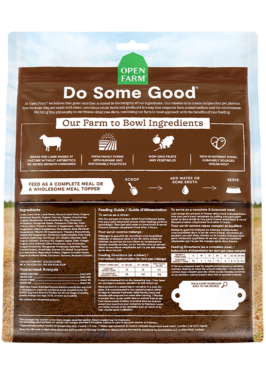 Open Farm Pasture-Raised Lamb Recipe Freeze Dried Raw Dog Food