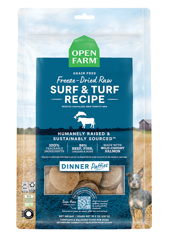 Open Farm Surf & Turf Patties Freeze Dried Raw Dog Food