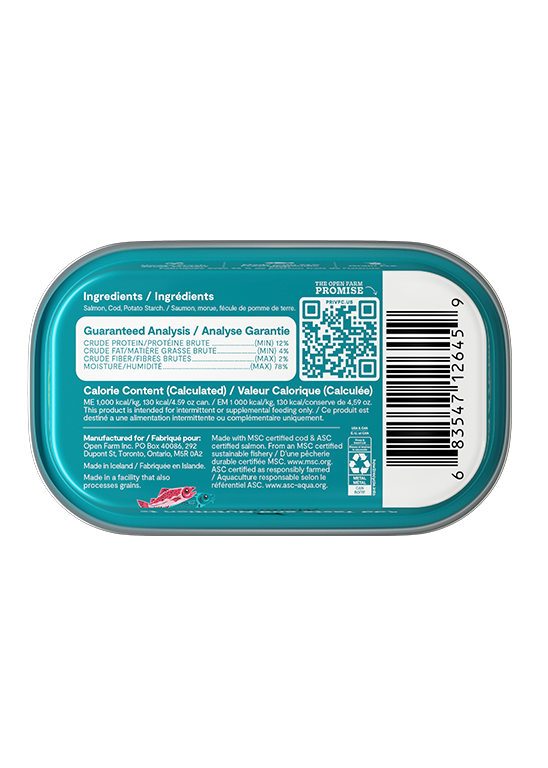 Open Farm Salmon & Cod Fish Food Topper For Dogs, 12/4.59oz
