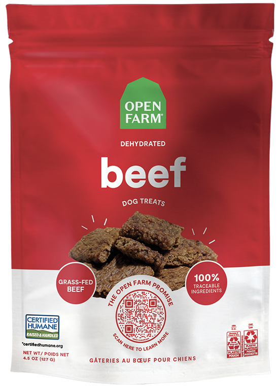 Open Farm Dehydrated Beef Jerky Dog Treat, 4.5oz