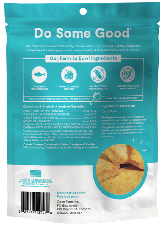 Open Farm Dehydrated Cod Jerky Dog Treat, 2oz