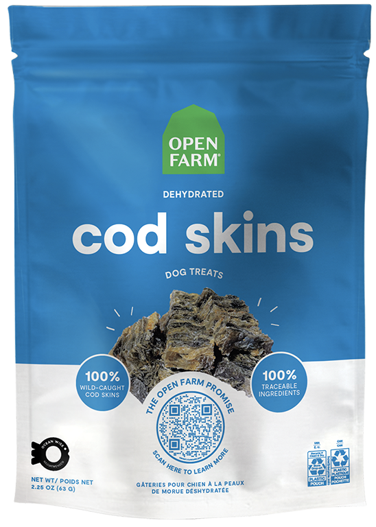 Open Farm Dehydrated Cod Skins Jerky Dog Treats, 2.25oz