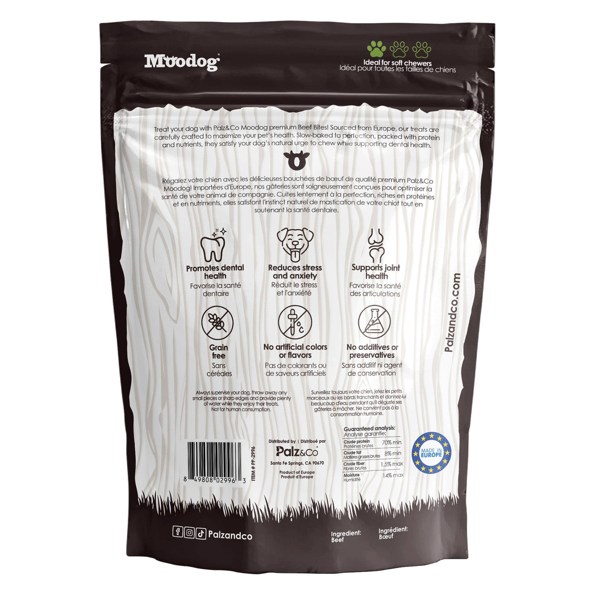 Palz&Co Moodog Beef Bites Dog Treats, 6oz