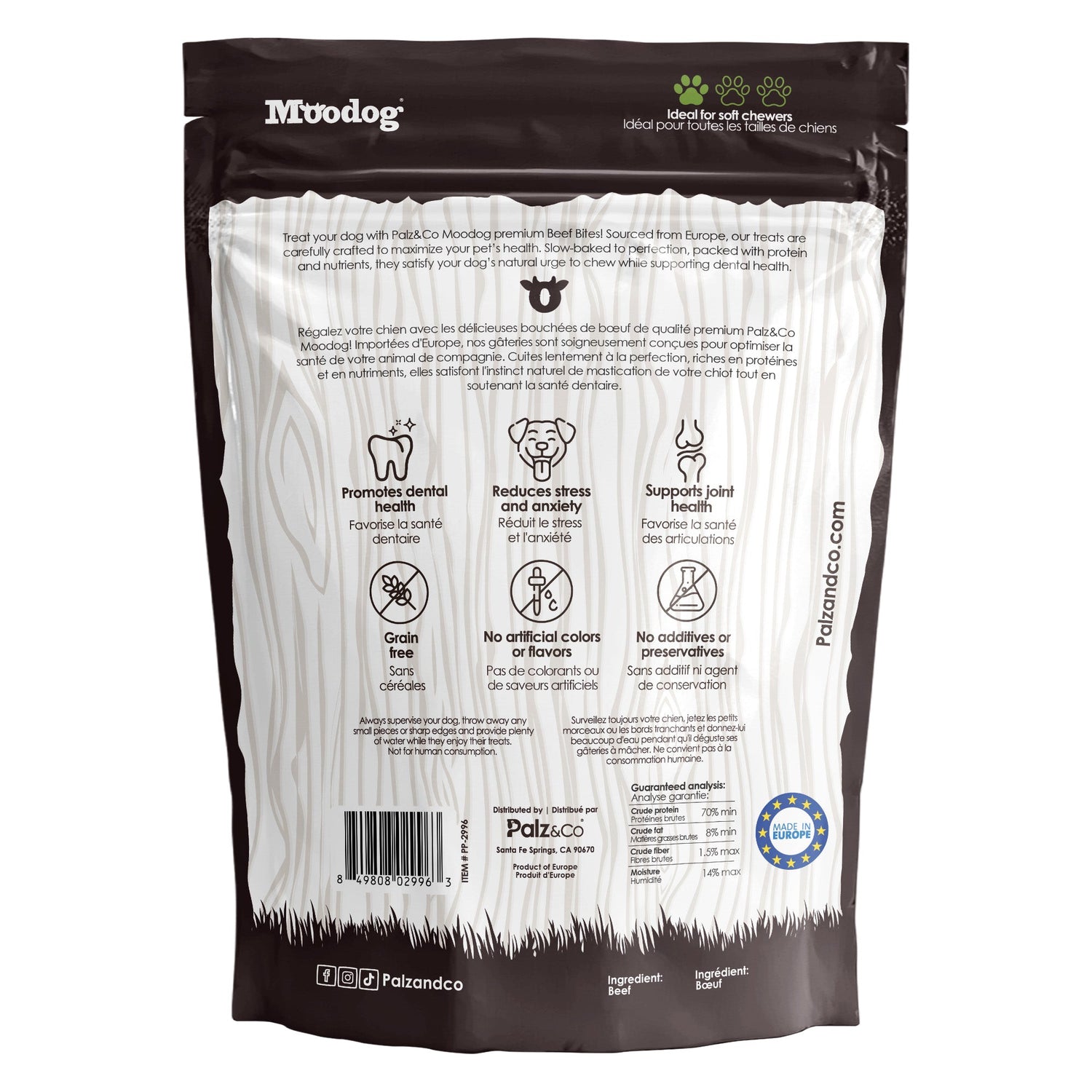Palz&Co Moodog Beef Bites Dog Treats, 6oz