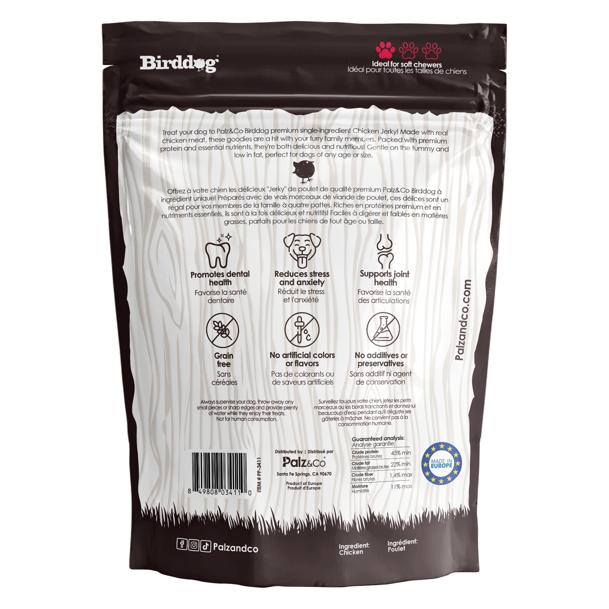 Palz&Co Birddog Chicken Jerky Dog Treats, 10pk