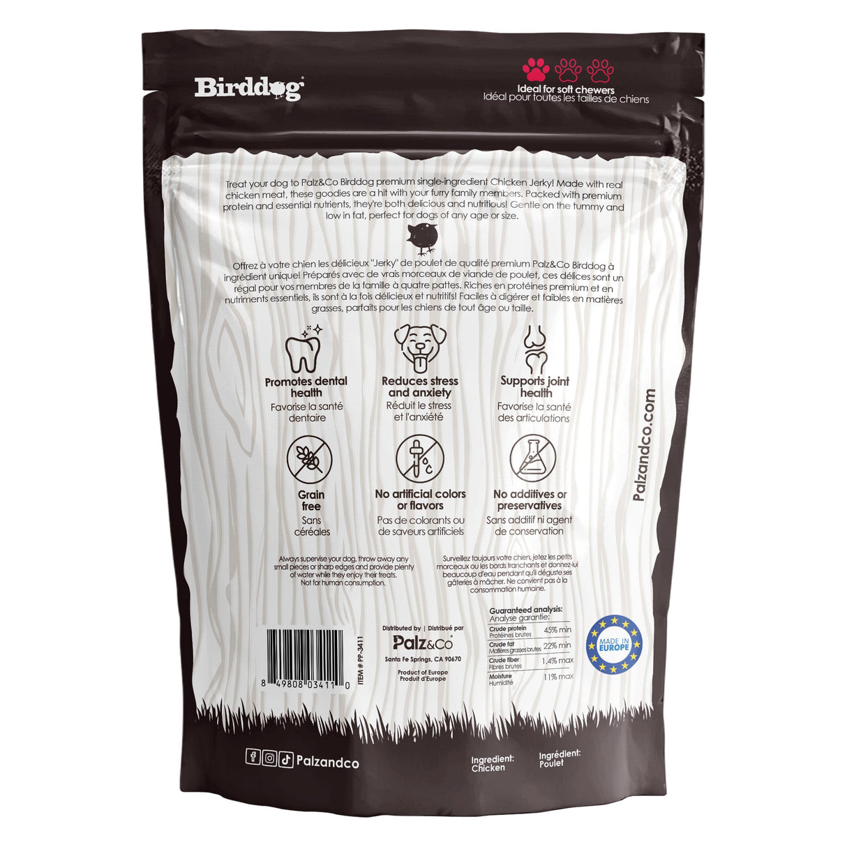 Palz&Co Birddog Chicken Jerky Dog Treats, 10pk