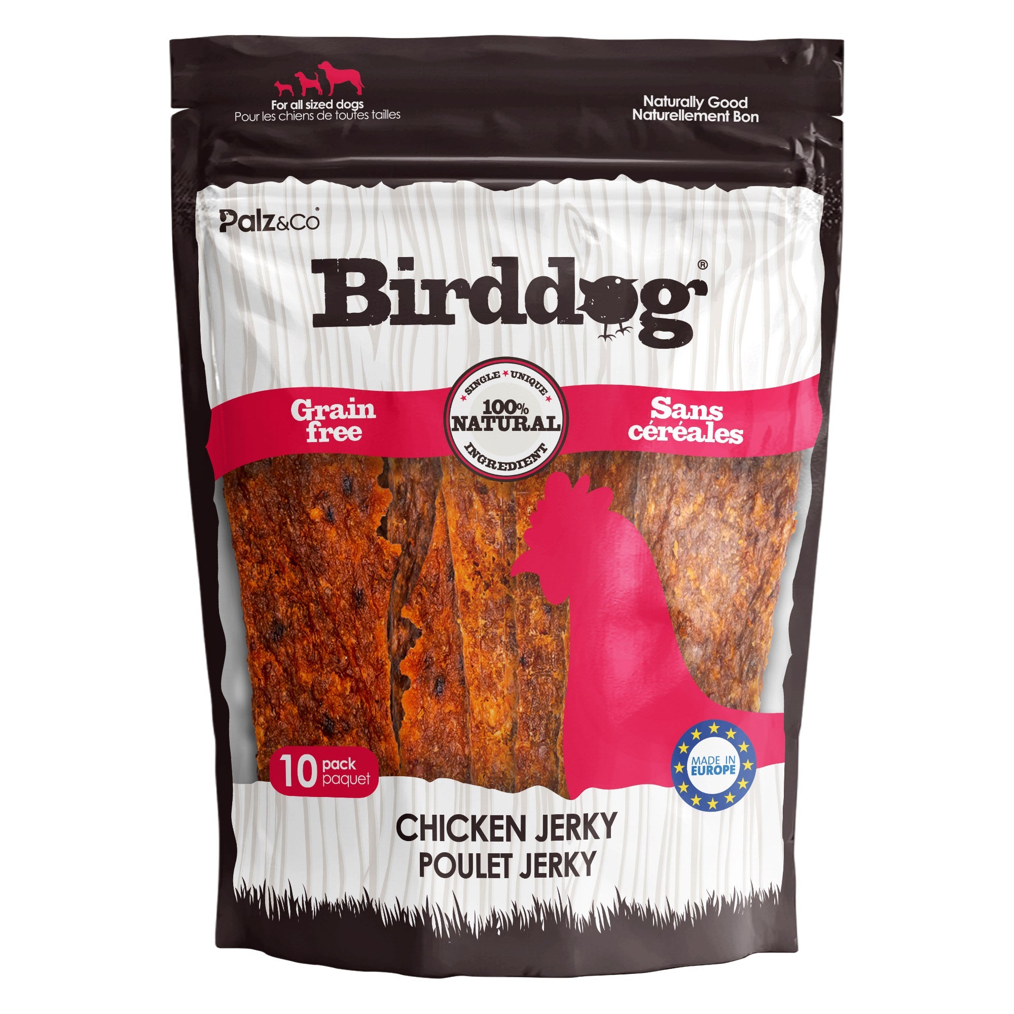 Palz&Co Birddog Chicken Jerky Dog Treats, 10pk