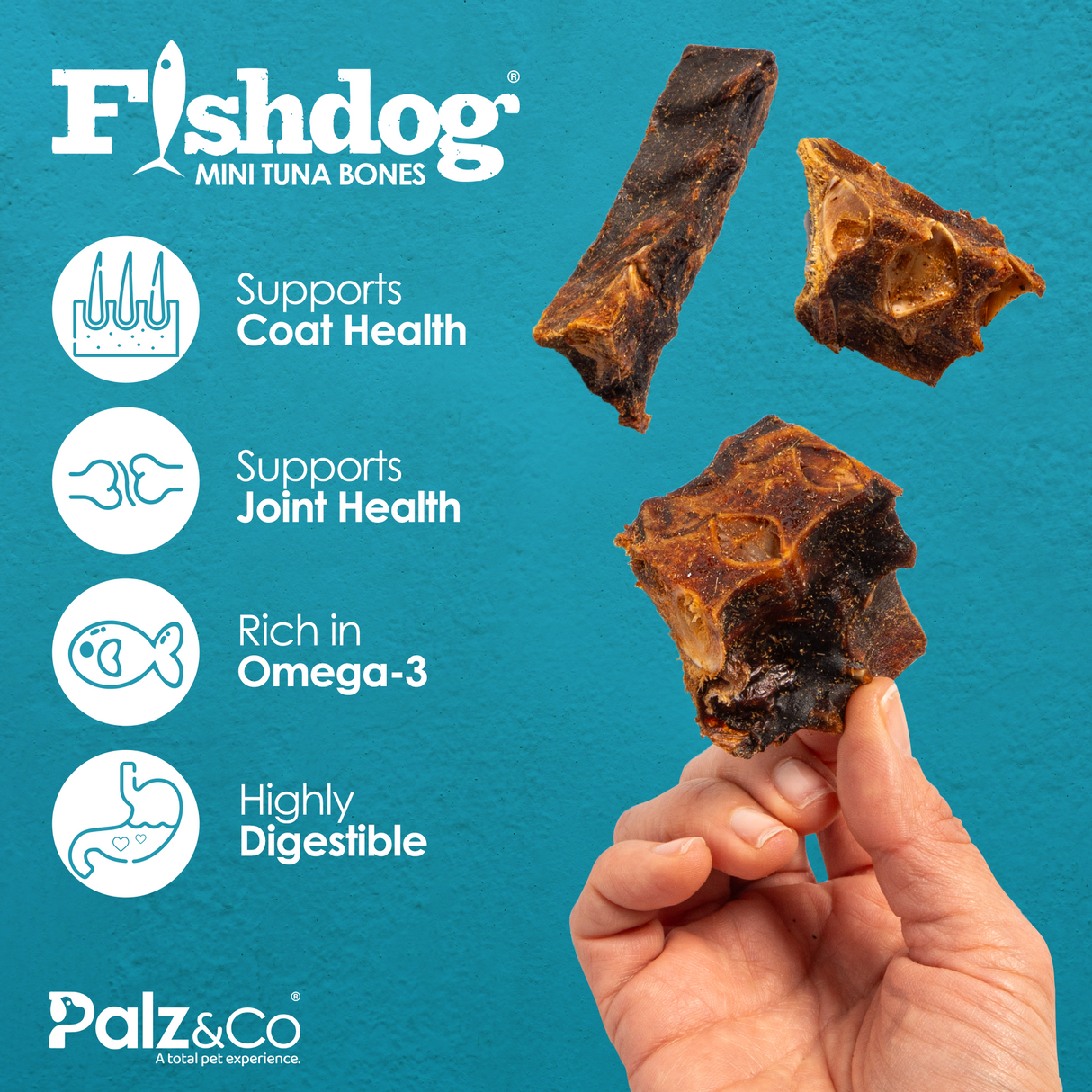 Palz&Co Fishdog Mini Tuna Bone Dog Treats, 3.5oz