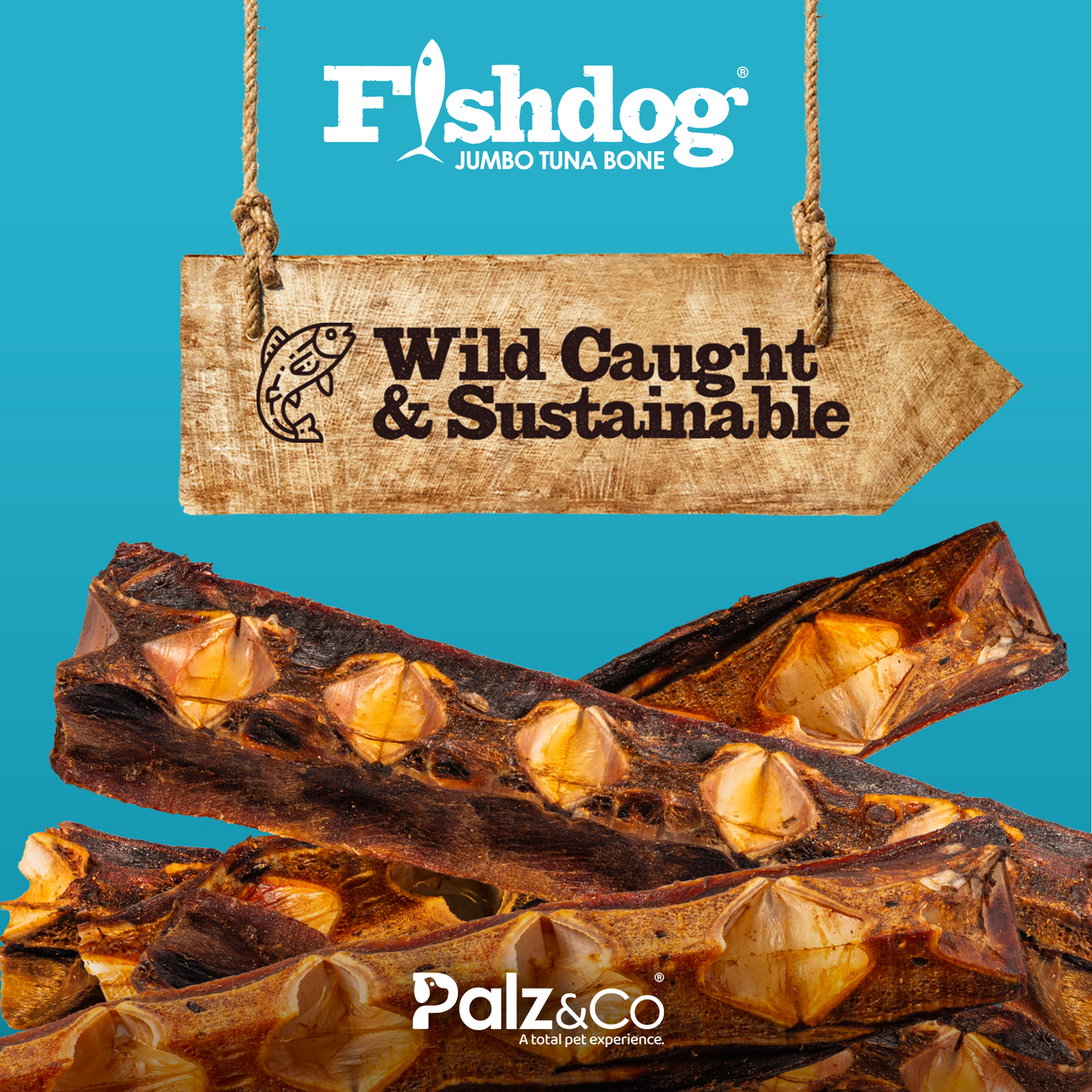 Palz&Co Fishdog Jumbo Tuna Bone Dog Treats, 2ct