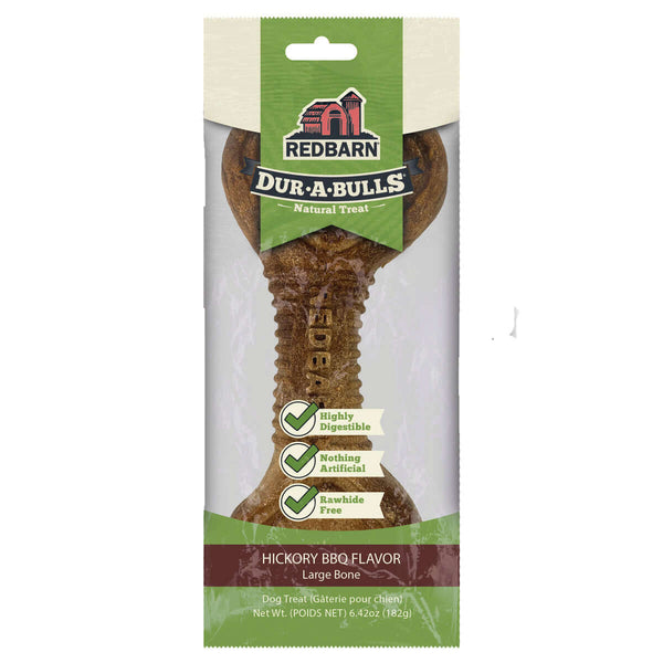 Redbarn Dur-A-Bulls Hickory BBQ Dental Chew For Dogs, Bone