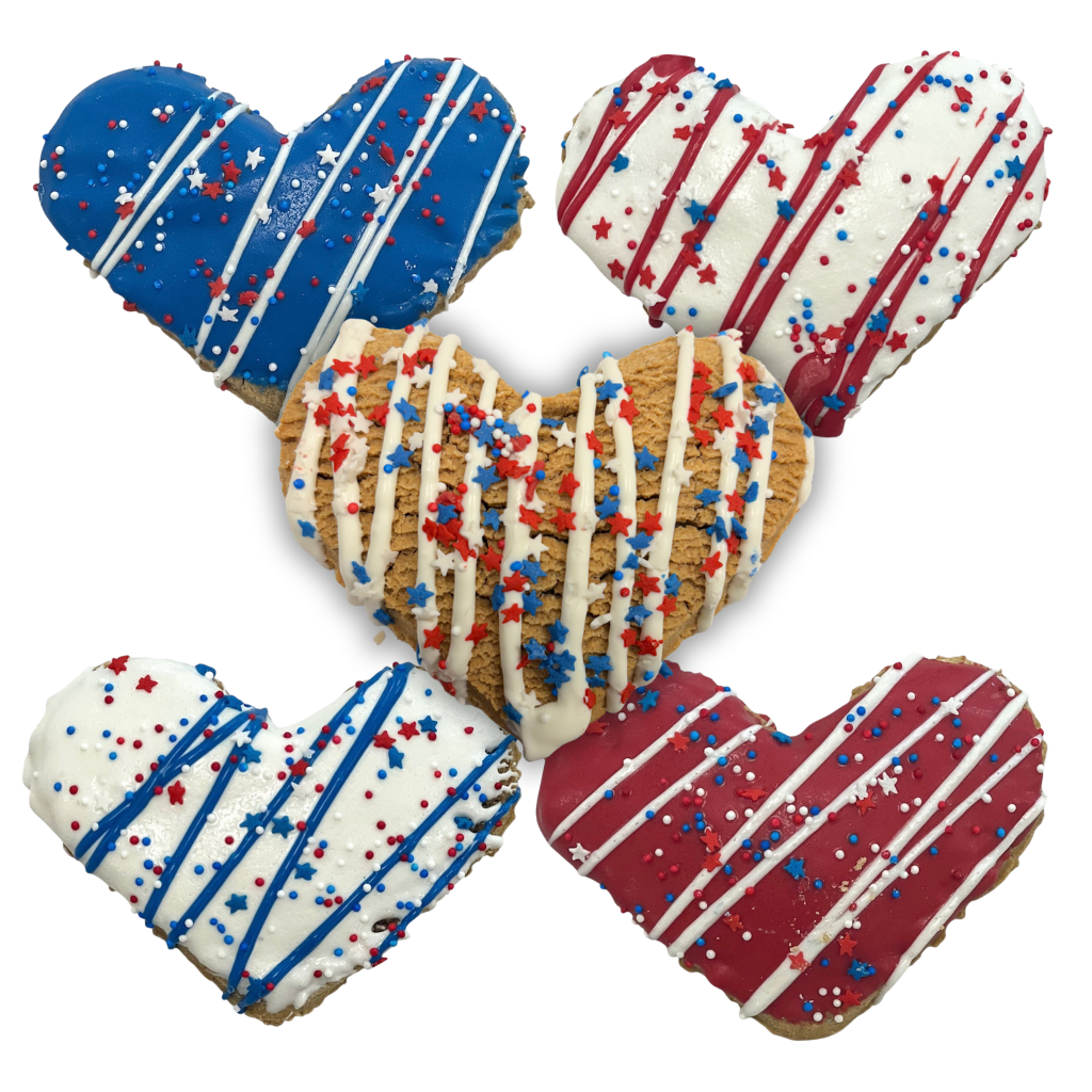 K9 Granola Factory Jumbo Heart Gourmet Cookie Dog Treat Patriotic 5pk
