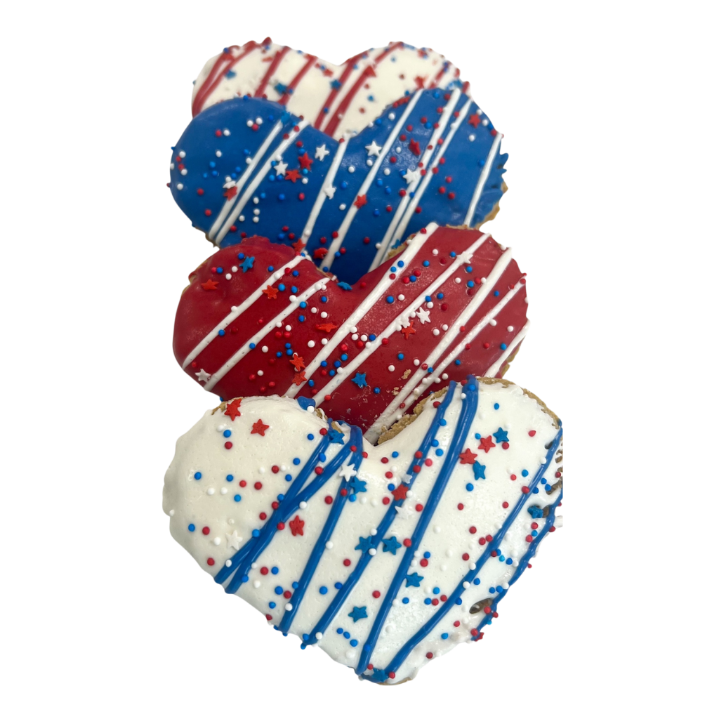 K9 Granola Factory Jumbo Heart Gourmet Cookie Dog Treat Patriotic 4pk