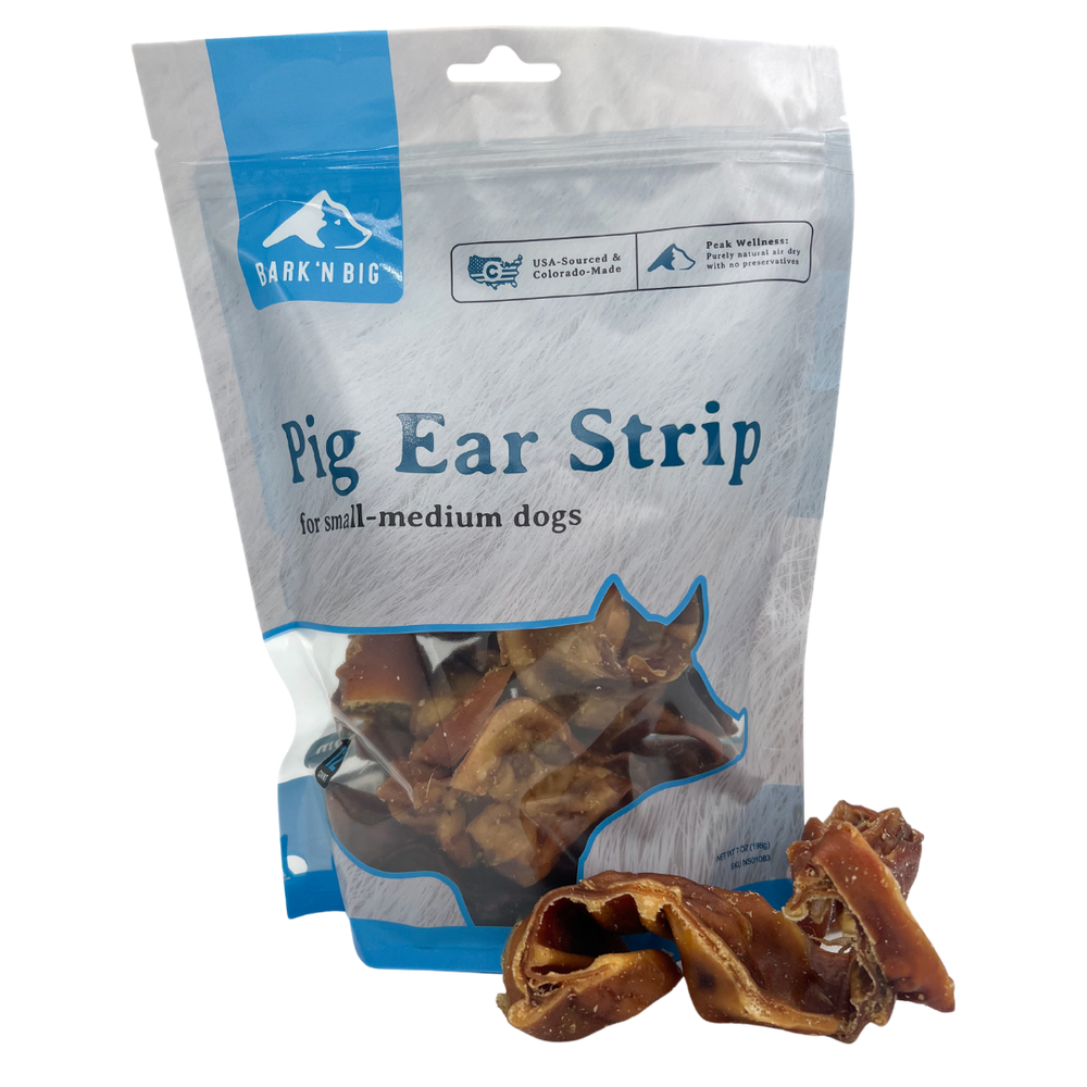 BarkNBig USA Pig Ear Strip Dog Treat, 12ct