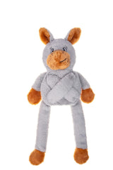 Growl Pulldozers Plush Dog Toy. Gray Donkey