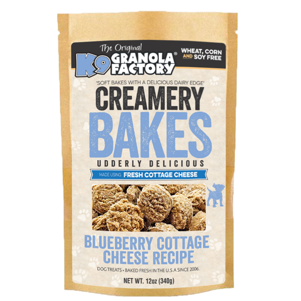 K9 Granola Factory Creamery BAKES Dog Treats, Blueberry Cottage Cheese