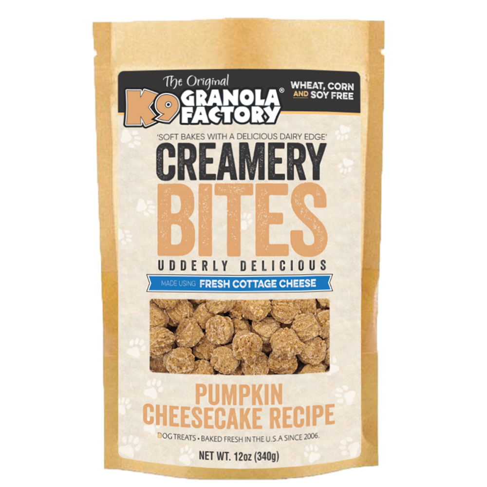 K9 Granola Factory Creamery BITES Dog Treats, Pumpkin Cheesecake