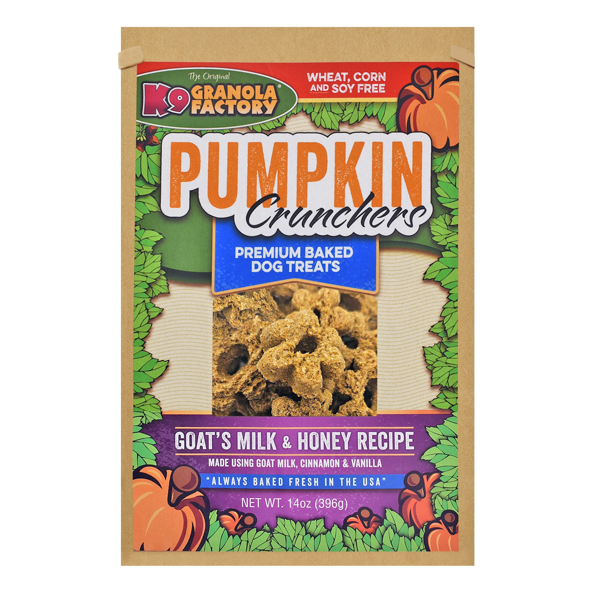 K9 Granola Factory Pumpkin Crunchers Dog Treats, Goat's Milk & Honey