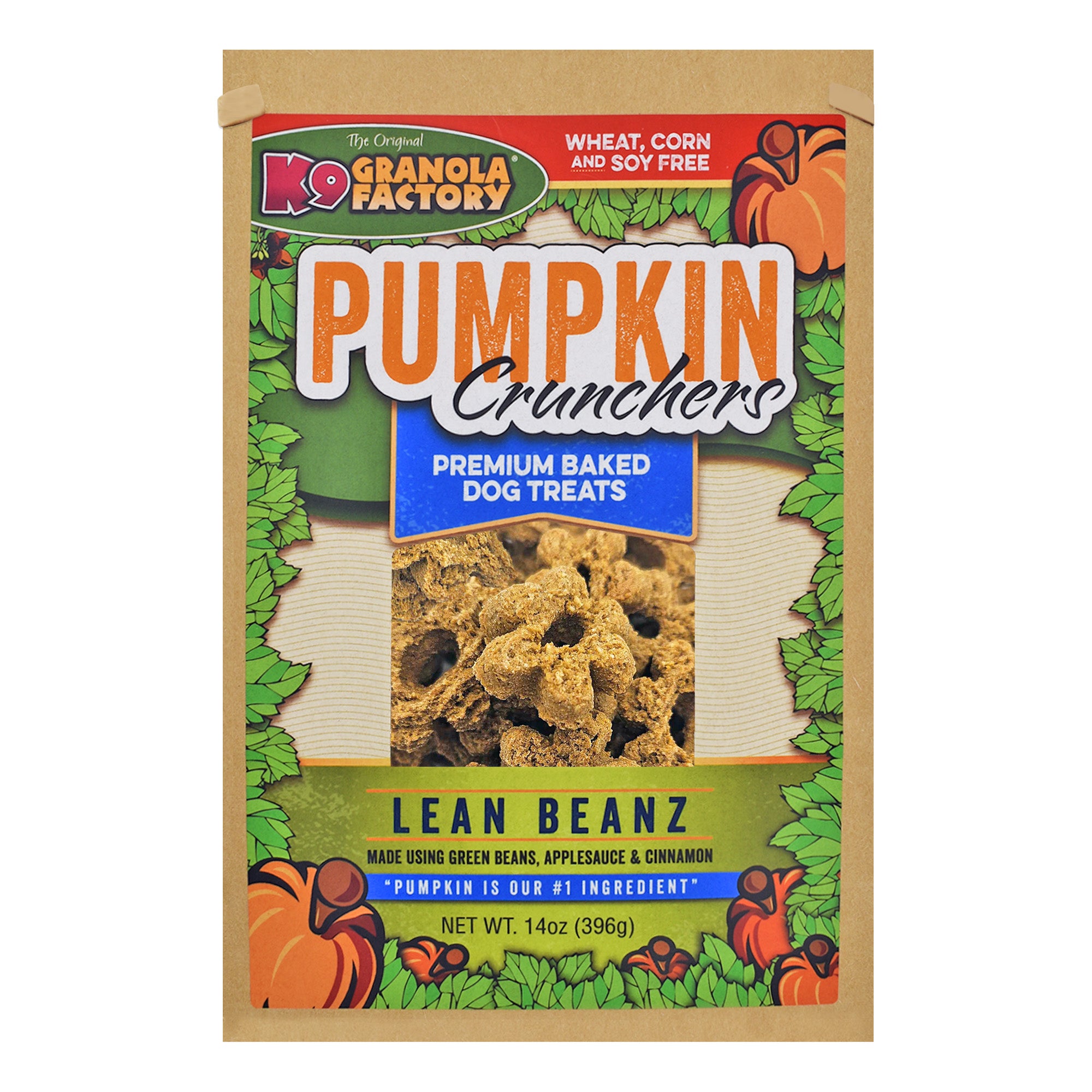 K9 Granola Factory Pumpkin Crunchers Dog Treats, Lean Beanz