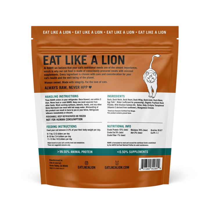RAWR Raw Frozen Complete & Balanced Cat Food, 2.5lb