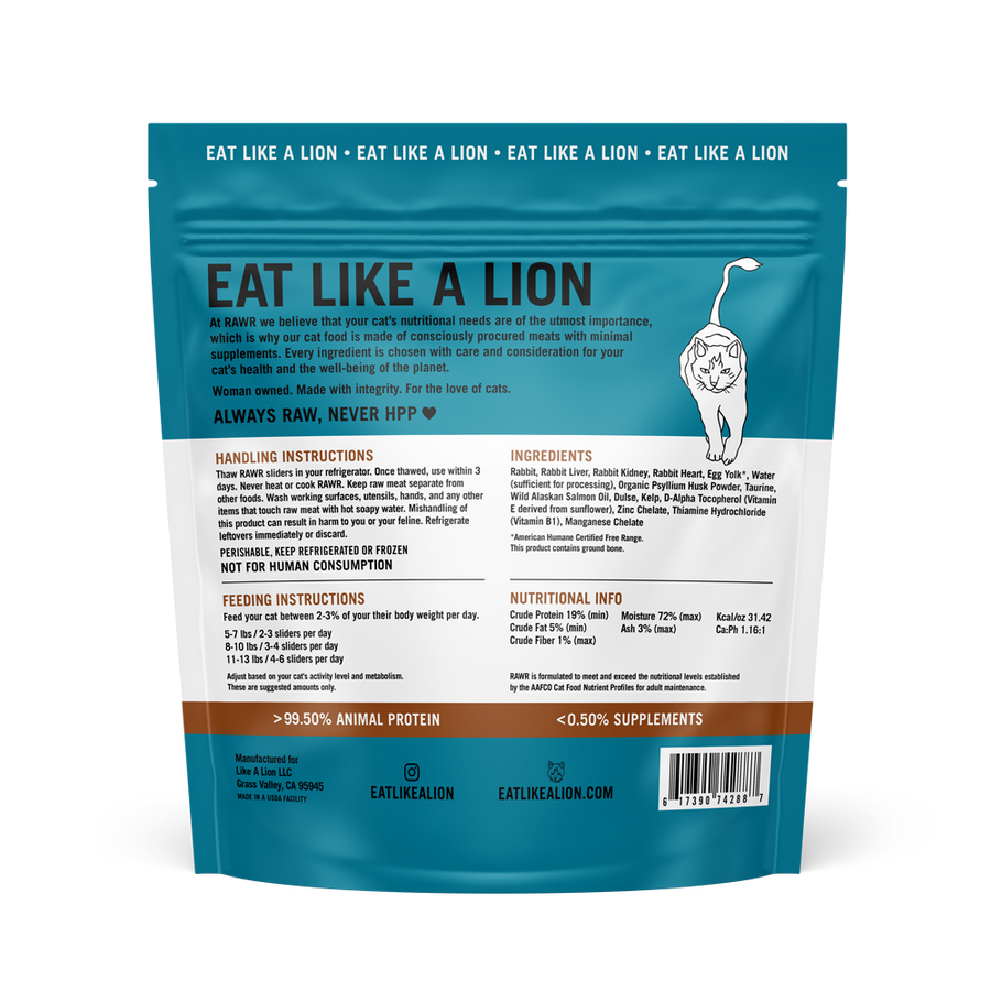 RAWR Raw Frozen Complete & Balanced Cat Food, 2.5lb
