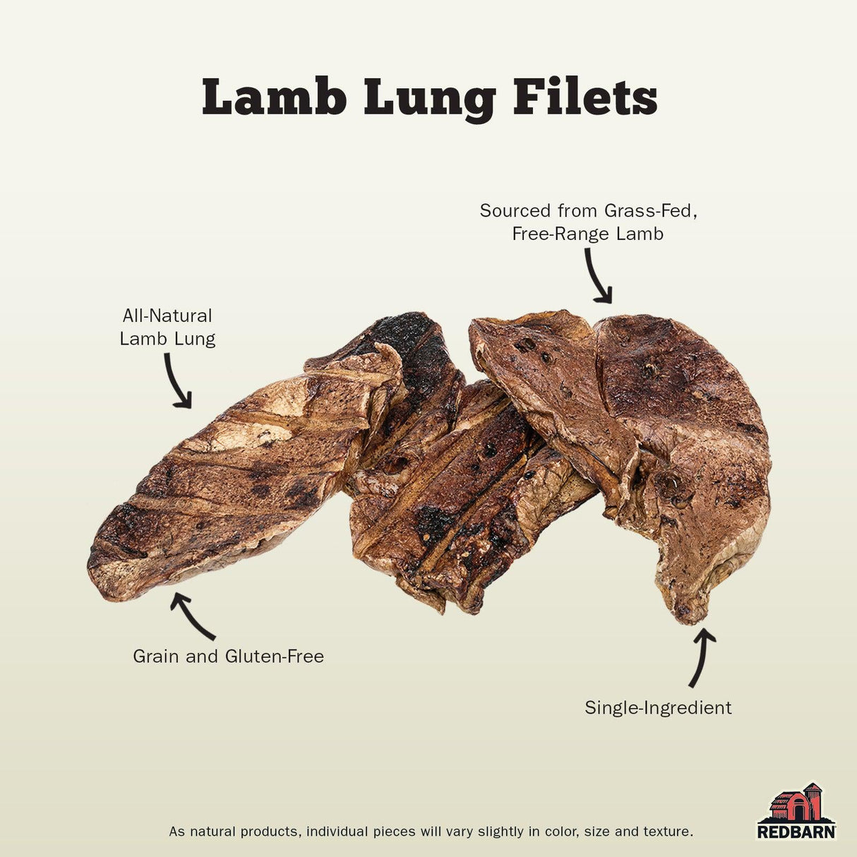Redbarn Lamb Lung Filets Dog Treats, 10oz