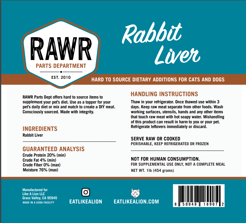 RAWR Frozen Parts Department Food Toppers and Treats for Dogs and Cats