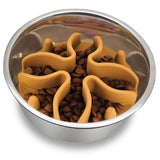 Palz&Co Paw Puzzle Slow Feeder Dog Bowl Insert, Small Orange
