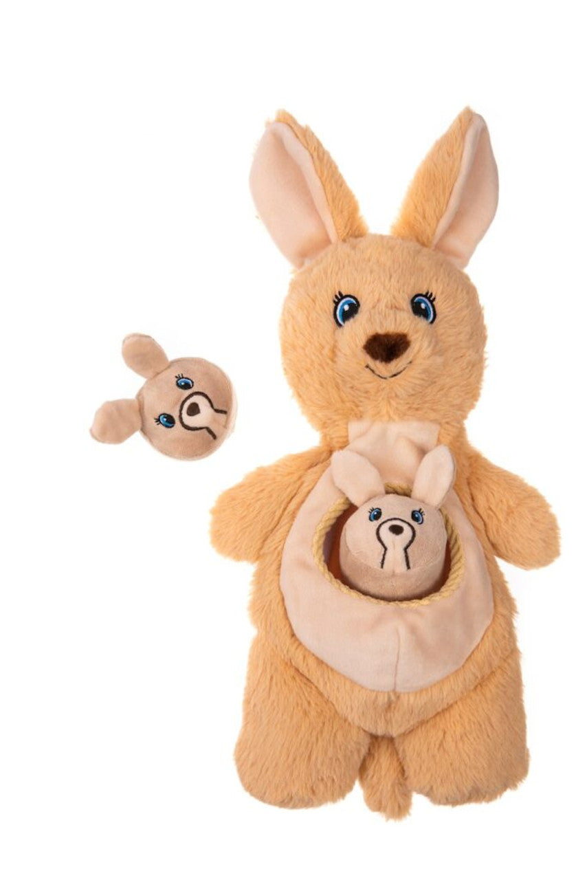 Growl Sidekicks Plush Dog Toy, Brown Kangaroo