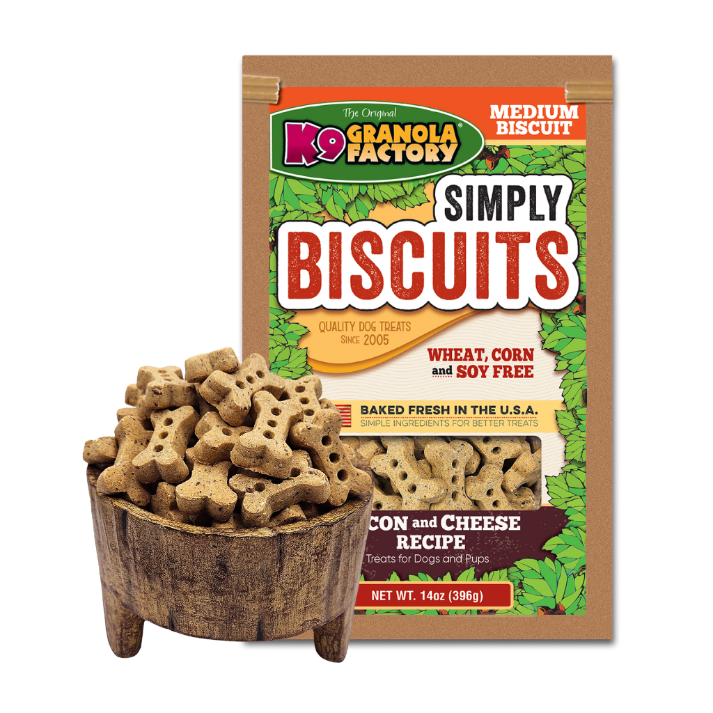 K9 Granola Factory Simply Biscuits Bacon & Cheese Dog Treats, Medium