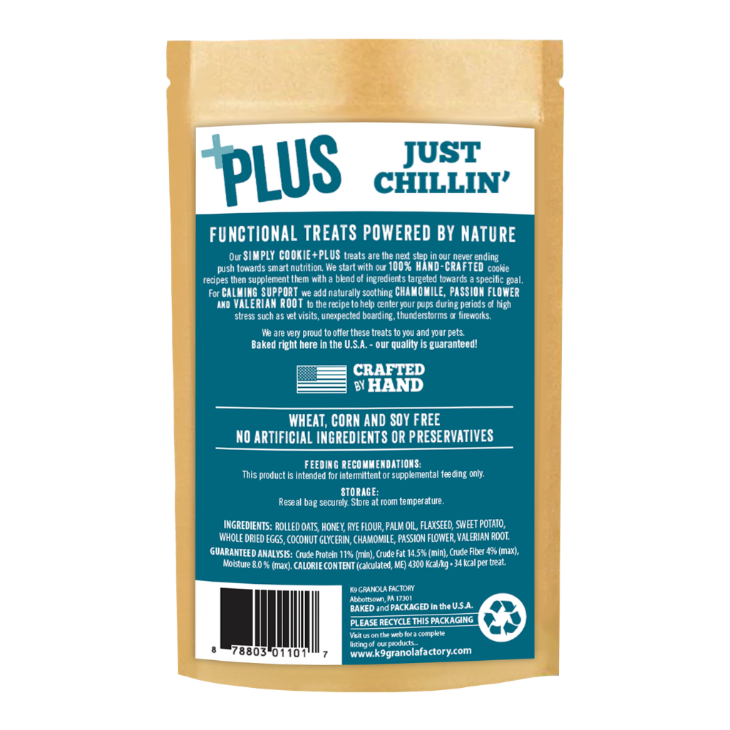 K9 Granola Factory Functional Simply Cookies Dog Treats, Just Chillin