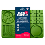 Palz&Co Paw Puzzle Silicone Slow Feeding Mat For Dogs, Large Green