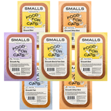 Smalls Fresh Human-Grade Gently Cooked Cat Food variety pack showcasing different flavors and recipes.