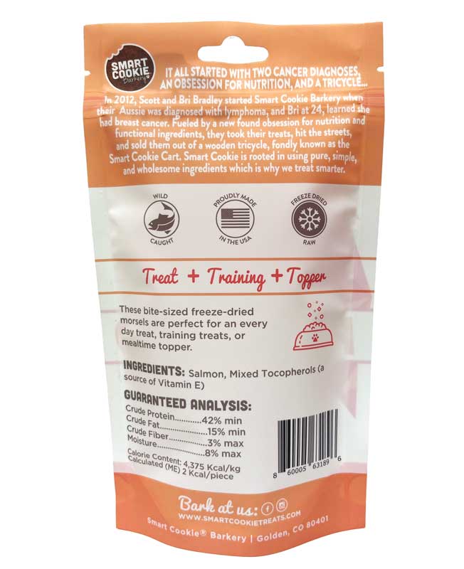 Smart Cookie Barkery Freeze Dried Salmon Bites Dog Treats, 2oz