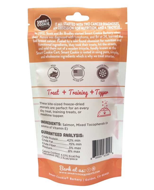 Smart Cookie Barkery Freeze Dried Salmon Bites Dog Treats, 3oz