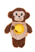 Growl Snackerz Plush Dog Toy, Brown Monkey
