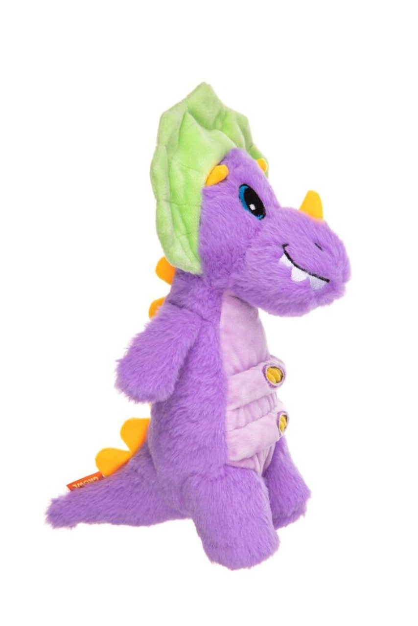 Growl Stomperz Plush Dog Toy, Purple Dino