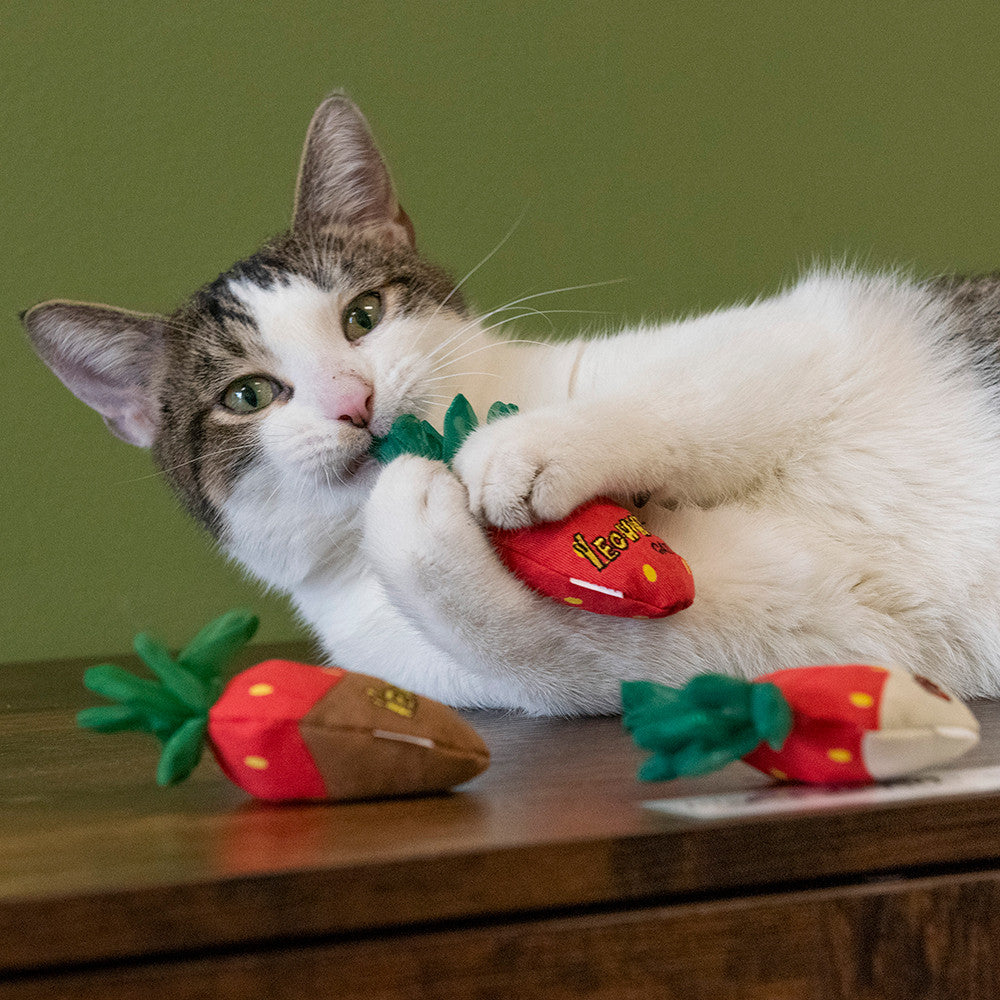 Yeowww! Catnip Filled Strawberries Cat Toys, 3pk