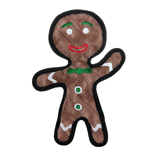 Tuffy Holiday Durable Plush Dog Toy, Gingerbread Man