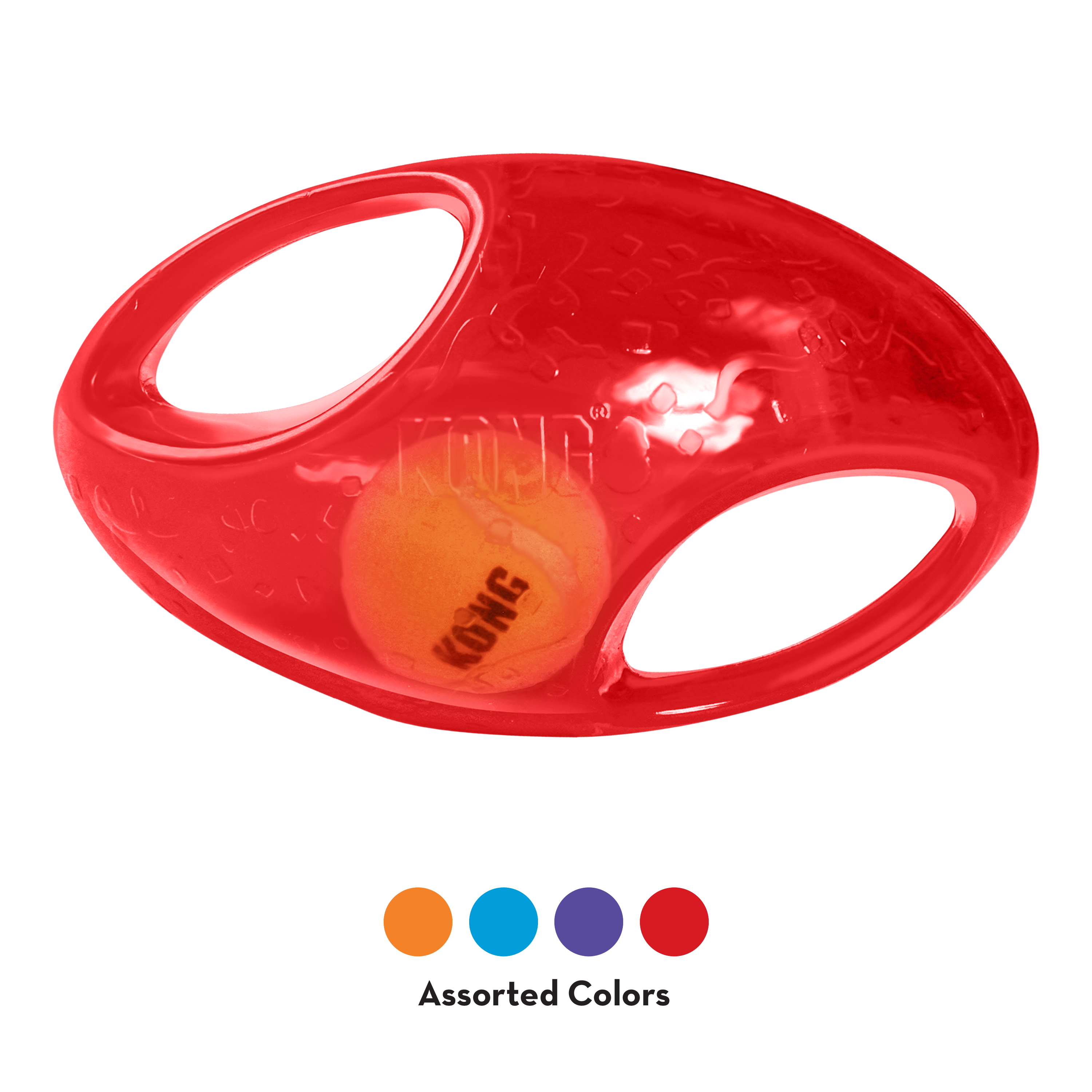 KONG Jumbler Football Dog Toy Assorted Colors White Dog Bone